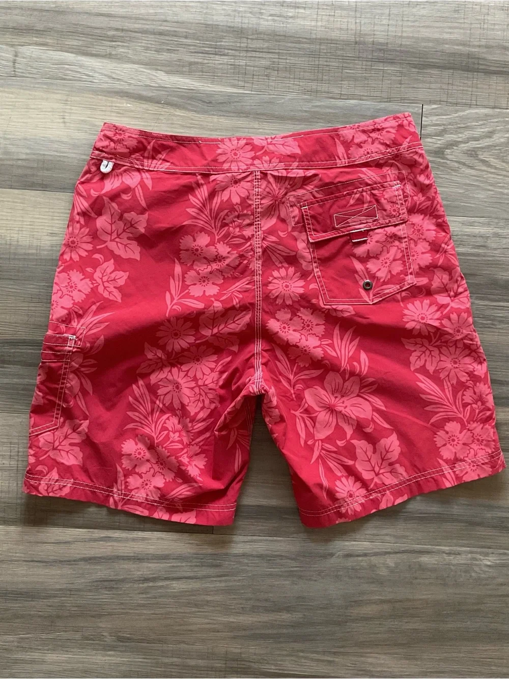 J.Crew Men’s Floral Board Shorts Pink Red Swim‎ Trunks Surf Beach Size 33